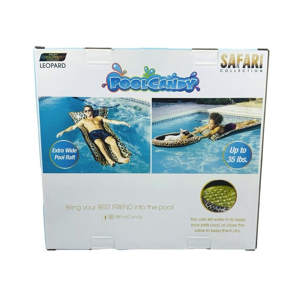 PoolCandy Raft & Pet Float Combo Pack - Safari Collection - Leopard Print - Picture 2 of 2